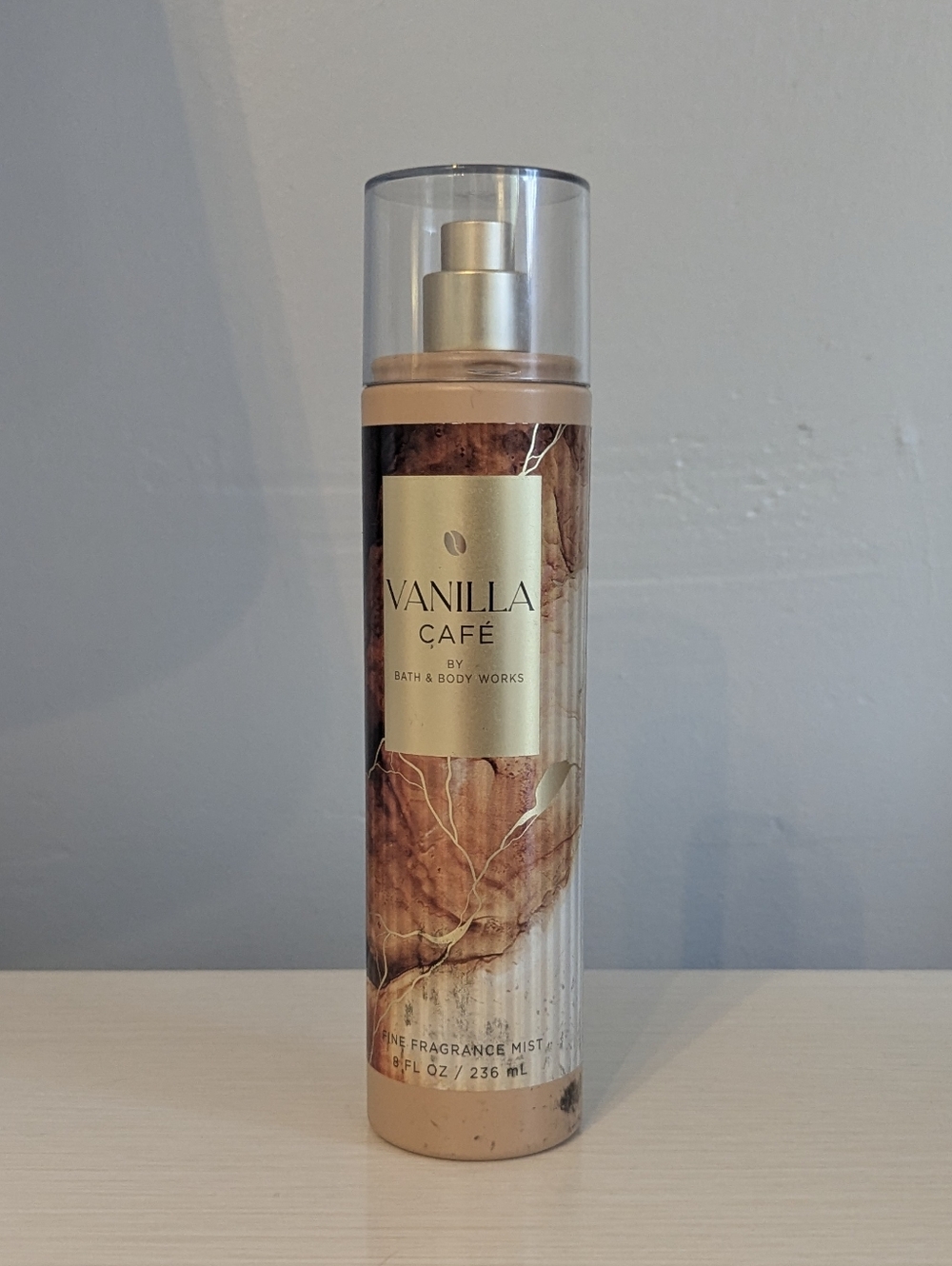 Bath & Body Works Vanilla Café Fine Fragrance Mist — Cream, Brown, Gold